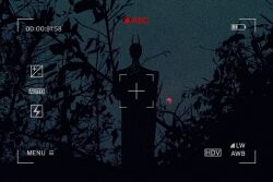Rule 34 | 1boy, arm behind back, benkdjjituibot, branch, dark, demon horns, fake photograph, film grain, holding, holding branch, horns, kim dokja, looking at viewer, male focus, monochrome, moon, night, omniscient reader&#039;s viewpoint, recording, red moon, silhouette, solo