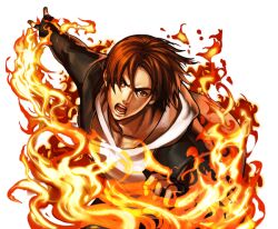 Rule 34 | 1boy, fingerless gloves, fire, gloves, kusanagi kyou, kyo kusanagi, pyrokinesis, the king of fighters