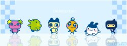 Rule 34 | 3boys, 3girls, :3, animal ears, animated, animated gif, artsy vii, aseprite (medium), colored skin, commentary, creature, creature focus, dancing, flower, flowertchi, gozarutchi, green skin, highres, kuchipatchi, mametchi, memetchi, mimitchi, multiple boys, multiple girls, ninja, orange skin, pink skin, pixel art, reflection, running, spinning, tamagotchi, tamagotchi (creature), tamagotchi connection, yellow skin