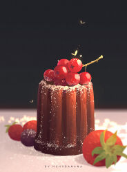 Rule 34 | artist name, berry, bug, cake, canele, commentary request, food, food focus, fruit, huhv., no humans, original, strawberry