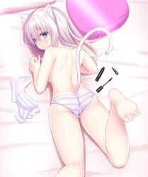 1girl animal_ears ass butt_crack cat_ears cat_tail feet looking_at_viewer shiwasu_horio tagme tail