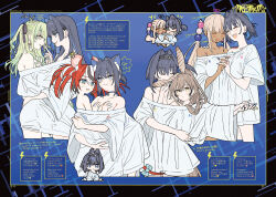 +_+ 5girls :3 :d alternate_costume animal_ear_fluff animal_ears bell black_hair blonde_hair blue_choker blue_eyes blue_hair blue_nails blunt_bangs blush bow bow_earrings breasts brown_eyes brown_hair carrying carrying_person cat_ears ceres_fauna chain chibi chibi_inset choker closed_eyes clothes_grab collarbone colored_inner_hair cowboy_shot dark-skinned_female dark_skin ear_piercing earclip earrings fang feather_hair finger_to_another&#039;s_nose from_side grabbing_another&#039;s_breast green_hair green_nails grey_background groping hair_between_eyes hair_branch hair_intakes hair_ornament hairband hakos_baelz hand_on_another&#039;s_waist hime_cut holding_hands hololive hololive_english hug jewelry jingle_bell kemonomimi_mode large_breasts limiter_(tsukumo_sana) long_hair looking_at_another mole mole_under_eye mouse_ears mouse_girl mouse_tail mouth_hold multicolored_hair multiple_girls multiple_views nail_polish naked_shirt nanashi_mumei neck_bell off_shoulder open_mouth ouro_kronii oversized_clothes oversized_shirt piercing pink_nails planet planet_hair_ornament ponytail princess_carry red_hair ribbon_earrings shared_clothes shared_shirt sharp_teeth shirt shirt_grab short_hair sidelocks simple_background skin_fang smile standing streaked_hair t-shirt tail tail_bow tail_ornament teeth tongue tongue_out tsukumo_sana twintails two-tone_hair two_side_up upper_body usaslug_(tsukumo_sana) very_long_hair virtual_youtuber wada_arco white_hair white_shirt yuri