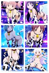 6+girls akemi_homura alternate_breast_size animal_ears animal_print ass belt_collar bikini black_hair blonde_hair blue_eyes blue_hair breasts charlotte_(madoka_magica) collar covered_erect_nipples cow_ears cow_print cow_print_bikini cow_tail cowbell drill_hair faceless faceless_female flat_chest floor hands_on_floor head_out_of_frame kaname_madoka kneeling large_breasts legs legs_apart long_hair magical_girl mahou_shoujo_madoka_magica mami_mogu_mogu midriff miki_sayaka multiple_girls navel neck pink_eyes pink_hair print_bikini purple_eyes red_eyes red_hair sakura_kyoko short_hair small_breasts smile swimsuit tagme tail thighhighs tomoe_mami twin_drills twintails white_hair yellow_eyes