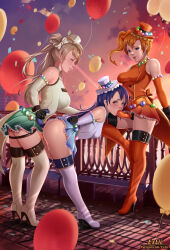 3girls ahegao anal anal_object_insertion arms_behind_back artist_logo artist_name ass balloon blue_eyes blue_hair blush boots bound bound_arms bow breasts brown_eyes cloud commission confetti dildo double_penetration dress elbow_gloves exlic fellatio femdom floor from_behind gloves group_sex hair_bow hand_on_another&#039;s_back hat highres kosaka_honoka large_breasts light_brown_hair lipstick logo long_hair looking_at_another looking_back looking_down love_live! love_live!_school_idol_project makeup master_and_slave medium_breasts minami_kotori multiple_girls no_panties object_insertion open_mouth oral orange_hair orgasm outdoors patreon_username ponytail public_indecency pussy_juice realistic saliva sex sex_from_behind sex_toy shirt skirt sky small_breasts smile sonoda_umi squatting standing standing_on_one_leg strap-on sunset thigh_boots threesome vaginal yellow_eyes yuri