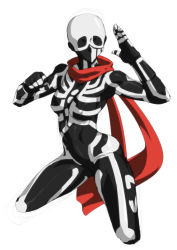Rule 34 | 1girl, breasts, commentary request, female focus, fighting ex layer, genderswap, genderswap (mtf), gloves, mask, qkat (arikawa-dou), scarf, simple background, skullomania, snk heroines: tag team frenzy, solo, street fighter, street fighter ex (series), white background
