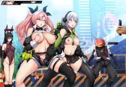 Rule 34 | 2boys, 3girls, anby demara, animal ear fluff, animal ears, black leotard, black ribbon, black skirt, black thighhighs, bowlegged pose, braid, breasts, building, change in common sense, clothes lift, commentary request, daiaru, female orgasm, fingering, gameplay mechanics, green eyes, grey hair, hair ornament, hair ribbon, hairclip, hand in another&#039;s panties, headphones, health bar, highleg, highleg leotard, holding, holding phone, hypnosis, jacket, large breasts, leotard, long hair, long sleeves, looking at phone, medium breasts, mind control, miniskirt, mole, mole on breast, multiple boys, multiple girls, mutual fingering, mutual masturbation, navel, nicole demara, nipple stimulation, nipple tweak, o-ring, o-ring thigh strap, open mouth, orgasm, outdoors, phone, pink hair, pussy juice, ribbon, rolling eyes, see-through clothes, see-through leotard, short hair, single thighhigh, skirt, skyscraper, standing, thigh strap, thighhighs, tweaking own nipple, two side up, zenless zone zero
