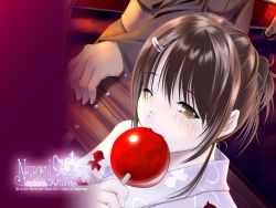 1girl bad_id bad_pixiv_id candy_apple crote eating festival food japanese_clothes kimono original solo_focus yukata