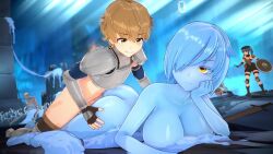 1boy 2girls 3d age_difference animated anna_anon arm_rest armor ass audible_speech belly blonde_hair blue_hair blush boots bored bottomless bouncing_ass breast_press breasts cheering cleavage clenched_hand clenched_hands clock closed_eyes clothed_male_nude_female collarbone cum cum_in_pussy cum_on_ass cum_on_body cum_overflow damage_numbers ejaculation elbow_rest elf emotionless_sex eyelashes fingerless_gloves forced_to_creampie gameplay_mechanics gloves grabbing_another&#039;s_ass grabbing_from_behind green_eyes grin groping hair_over_one_eye hat head_on_hand highres holding holding_shield holding_sword holding_weapon huge_ass humping ice iroha_yukishiro_(voice_actor) knee_boots knee_pads koikatsu_(medium) large_breasts light_rays looking_at_another looking_back looking_down lying magic magic_circle monster_girl multiple_girls navel nose nose_blush nude on_floor on_ground on_stomach onee-shota open_mouth original penis pointy_ears prone_bone pussy_juice rocket_launcher rpg_(weapon) sana_(anna_anon) second-party_source sex sex_from_behind shattered_lewd shield short_hair shota skeleton sleep_molestation sleeping slime_girl smile snow sonia_va sound sparks standing surprised sword taller_female teeth testicles thighs tongue torogao twintails uncensored vaginal video weapon yawning yellow_eyes