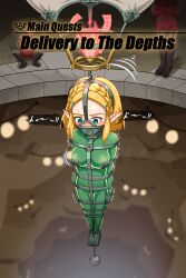 1girl absurdres aircraft blonde_hair blush braid breasts crown_braid floating gag gagged green_eyes highres hole hot_air_balloon immobilization medium_breasts nintendo princess_zelda restrained short_hair thalter39o the_legend_of_zelda the_legend_of_zelda:_tears_of_the_kingdom yiga_clan yiga_clan_footsoldier