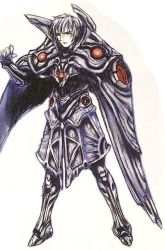 armor game_console lloyd male_focus official_art red_eyes serious silver_hair the_legend_of_dragoon wingly
