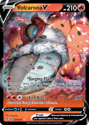animal_focus artist_name bug card_(medium) character_name company_name copyright_name copyright_notice embers english_text gen_5_pokemon insect_wings kawaguchi_youhei nintendo no_humans official_art pokemon pokemon_(creature) pokemon_card pokemon_focus pokemon_tcg solo third-party_source trading_card volcarona wings