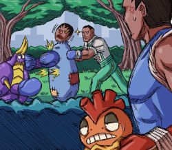 boxing capcom crabrawler creatures_(company) dudley game_freak gen_5_pokemon gen_7_pokemon balrog_(street_fighter) nintendo pokemon pokemon_(creature) punching_bag scrafty street_fighter tagme