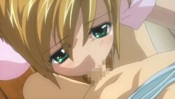 2boys androgynous animated animated_gif anime_screenshot blonde_hair boku_no_pico censored chico_(boku_no_pico) fellatio green_eyes highres mosaic_censoring multiple_boys oral penis pico_(boku_no_pico) shota trap yaoi