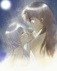 Rule 34 | 1boy, 1girl, black hair, blue eyes, blue hair, brown eyes, couple, crossover, hanamutsuki, hetero, katanagatari, long hair, ranma 1/2, saotome ranma, tendou akane, togame