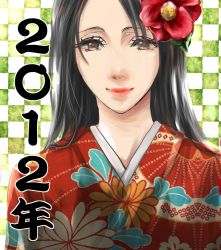 Rule 34 | 10s, 1girl, 2012, bad id, bad pixiv id, brown eyes, brown hair, female focus, flower, hair ornament, japanese clothes, kaburagi tomoe, kimono, kokekkomusi, long hair, solo, tiger &amp; bunny