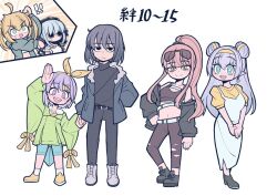 1boy 5girls artoria_caster_(fate) artoria_pendragon_(fate) blonde_hair blue_eyes britomart_(fate) cnoc_na_riabh_(fate) fate/grand_order fate_(series) full_body green_eyes hair_between_eyes kazuradrop_(fate) long_hair looking_at_viewer lrl23wznet74220 medb_(fate) morgan_le_fay_(fate) multiple_girls murian_(fate) oberon_(fate) open_mouth pink_hair pointy_ears ponytail purple_eyes purple_hair short_hair simple_background smile sunglasses white_hair yellow_eyes