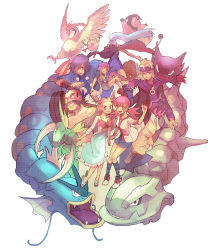 00s 3girls 5boys bad_id bad_pixiv_id beard bugsy_(pokemon) butterfly_net cape chuck_(pokemon) clair_(pokemon) dress everyone facial_hair falkner_(pokemon) gen_1_pokemon gen_2_pokemon grin gyarados gym_leader hair_ornament hairclip hand_net haunter highres jasmine_(pokemon) mankey miltank morty_(pokemon) multiple_boys multiple_girls nintendo pidgeotto piloswine pokemon pokemon_(creature) pokemon_hgss pryce_(pokemon) scyther smile socks steelix striped_clothes striped_legwear striped_socks thighhighs todot two_side_up whitney_(pokemon)
