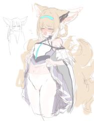2girls ^^^ amayotw animal_ear_fluff animal_ears arknights bar_censor blonde_hair blue_hairband blue_skirt blush braid cameltoe cape censored closed_eyes clothes_lift detached_sleeves dress dress_lift flat_chest fox_ears fox_girl fox_tail hairband half-closed_eyes kitsune loli looking_at_another material_growth mother_and_daughter multicolored_hair multiple_girls multiple_tails narrowed_eyes navel nervous nervous_smile no_panties off_shoulder open_mouth oripathy_lesion_(arknights) pantyhose pussy rope shimenawa shiny_skin short_sleeves simple_background sketch skirt skirt_lift smile standing stomach suzuran_(arknights) sweat tail two-tone_hair vulpisfoglia_(arknights) white_background white_cape white_dress white_hair white_pantyhose