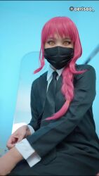 1girl aerisaa animated asian ass chainsaw_man cosplay highres makima_(chainsaw_man) makima_(chainsaw_man)_(cosplay) photo_(medium) pussy tagme video