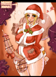 1futa 2boys bag bar_censor blonde_hair blush bottomless breasts censored christmas cowboy_shot cum ejaculation erection final_fantasy final_fantasy_xi futanari hairy handsfree_ejaculation hat huge_penis large_breasts long_hair multiple_boys penis pubic_hair sannengumi_kinpenisensei santa_costume santa_hat short_hair_with_long_locks smile solo_focus sweat testicles veins veiny_penis