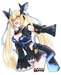 +_+ 1girl blonde_hair breasts cleavage_cutout clothing_cutout cowboy_shot cyborg detached_sleeves highres long_hair medium_breasts nightmare_series orange_eyes otentopso2 phantasy_star phantasy_star_online_2 phantasy_star_online_2_new_genesis sketch solo twintails very_long_hair wavy_sidelocks