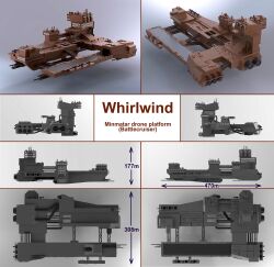 3d battlecruiser_(eve_online) cannon carrier reference_sheet commentary concept_art eve_online from_side highres military_vehicle minmatar_republic_(eve_online) multiple_views no_humans original ozzef science_fiction spacecraft thrusters turret vehicle_focus