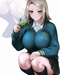1girl breasts highres keno_(keno_ch) large_breasts original school_uniform zarame(keno_ch)