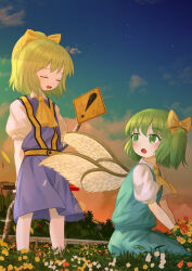 absurdres commentary cookie_(touhou) daiyousei diyusi_(cookie) ekaapetto fairy_wings green_hair highres tagme touhou wings