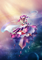 10s crystal diancie ecat gen_6_pokemon gradient_background highres legendary_pokemon mega_diancie mega_pokemon mythical_pokemon nintendo no_humans pokemon pokemon_(creature) pokemon_xy smile solo