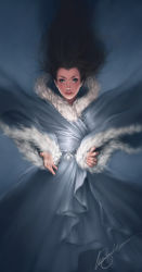 1girl avatar:_the_last_airbender avatar_legends black_hair charlie_bowater female_focus katara long_hair looking_at_viewer signature solo winter_clothes