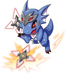 1other dragon dragon_village_(series) dragon_village_collection furry game_cg gandharba_(dragon_village) holding holding_weapon lowres official_art red_eyes shuriken third-party_source transparent_background weapon