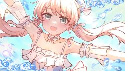 1girl ansy09080527 bang_dream! bang_dream!_it&#039;s_mygo!!!!! blush chihaya_anon chinese_commentary commentary_request detached_sleeves fang grey_eyes long_hair looking_at_viewer open_mouth pink_hair solo spaghetti_strap teeth twintails upper_body upper_teeth_only