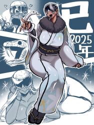 1girl breasts cleavage dark-skinned_female dark_skin eating eye_mask iu15236376 large_breasts long_tongue mask open_mouth snake tagme tongue