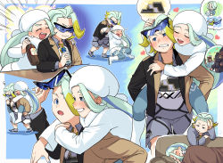 1boy 1girl artist_request barbaracle blanket blush boots bottle carrying coalossal couch drunk fur_hat gen_6_pokemon gen_8_pokemon glass gordie_(pokemon) gym_leader hat heart highres hug jewelry long_hair mature_female melony_(pokemon) mother_and_son multicolored_hair nail_polish nintendo pantyhose pantyhose_under_shorts pendant piggyback pokemon pokemon_(creature) pokemon_sm pokemon_swsh shorts sleeping smile snom sunglasses two-tone_hair ushanka