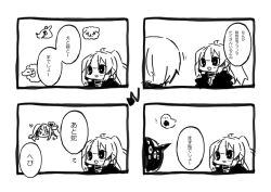 1boy 2girls 4koma big_and_will_be_bad_wolf bird comic commentary_request e.g.o_(project_moon) employee_(project_moon) fur-trimmed_jacket fur_trim harvest_fes heart jacket justitia_(e.g.o) lobotomy_corporation long_hair monochrome multiple_girls no_nose nugget_(project_moon) open_mouth ponytail ppodae project_moon punishing_bird queen_of_hatred short_hair sketch smile square_4koma translation_request v-shaped_eyebrows void_dream