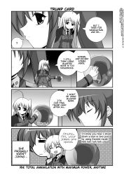 Rule 34 | 00s, comic, english text, greyscale, hard-translated, lyrical nanoha, mahou shoujo lyrical nanoha, mahou shoujo lyrical nanoha strikers, mikage takashi, monochrome, reinforce zwei, takamachi nanoha, third-party edit, translated, white devil