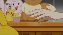 animated animated_gif ash_ketchum butler clefairy creatures_(company) eevee game_freak gen_1_pokemon gen_4_pokemon hobbes_(pokemon) lapras lillie_(pokemon) lowres nintendo pikachu pokemon pokemon_(anime) pokemon_(creature) pokemon_sm_(anime) rotom rotom_dex