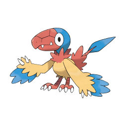 animal_focus archen artist_request bird claws closed_mouth full_body gen_5_pokemon nintendo no_humans official_art pokemon pokemon_(creature) pokemon_bw pokemon_focus sharp_teeth simple_background solo teeth third-party_source white_background