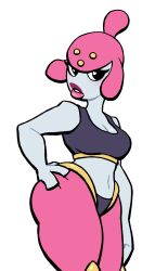1girl breasts cleavage gen_3_pokemon lovetopullmicke medicham nintendo pokemon pokemon_(creature) thick_thighs thighs