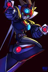 Rule 34 | 1boy, absurdres, aiming, aiming at viewer, armor, axl (mega man), black armor, brown hair, chest jewel, cross scar, danyhu16, forehead jewel, glint, green eyes, helmet, highres, male focus, mega man (series), mega man x (series), red helmet, scar, scar on face, simple background, solo, spiked hair, white background