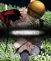 1boy 1girl absurdres asta_(black_clover) black_clover blush breasts cosplay defeat elden_ring english_text heart heart-shaped_pupils helmet highres impregnation large_breasts let_me_solo_her malenia_blade_of_miquella_(cosplay) missionary muscular muscular_male nipples noelle_silva orgasm penis prosthesis prosthetic prosthetic_arm purple_eyes pussy pussy_juice sex silver_hair source_request spread_legs sweat sword symbol-shaped_pupils the_amazing_gambit thick_thighs thighs twintails uncensored vaginal weapon