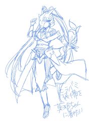 Rule 34 | 1girl, breasts, covered eyes, dragon, dragon girl, dragon tail, dress, female focus, helmet, helmet over eyes, long hair, looking at viewer, mask, mask on head, nacht 7810, off shoulder, sketch, solo, solo focus, swordsoul (yu-gi-oh!), swordsoul of mo ye, tail, thick thighs, thighhighs, thighs, yu-gi-oh!