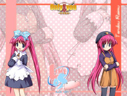 black_legwear glasses hat long_hair mutsumi_masato only_you only_you_recross pink_hair tendou_raimu thighhighs time twintails