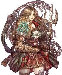 1girl armor artist_request bad_source breasts caecilia gladiator holding holding_polearm holding_weapon long_hair mole mole_under_eye net official_art polearm retiarius retiarius_master shoulder_armor source_request third-party_source tree_of_savior trident weapon