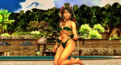 3d black_hair breasts cleavage navel pool soul_calibur soulcalibur soulcalibur_vi swimsuit talim
