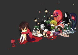 1boy 5girls bad_id bad_pixiv_id blood book braid cat flower kasei-san katagiri_(mighty_swing) knife kyukkyu-kun lamppost madotsuki mafurako monoe monoko multiple_girls poniko sekomumasada_sensei tokuto-kun twin_braids uboa yume_nikki