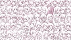 &gt;_&lt; 1girl ^_^ bang_dream! bang_dream!_it&#039;s_mygo!!!!! blazer blush chihaya_anon clenched_teeth closed_eyes closed_mouth commentary drying drying_hair eine_kleine327 multiple_expressions fang food food_in_mouth glasses hand_up hands_on_own_cheeks hands_on_own_face haneoka_school_uniform hashtag-only_commentary heart heart-shaped_pupils heart_hands highres index_finger_raised jacket jewelry laughing lineart long_hair long_sleeves monochrome multiple_views necklace necktie nervous_sweating odd_one_out one_eye_closed open_mouth own_hands_together popsicle popsicle_in_mouth school_uniform smug sweat sweatdrop sweater_vest symbol-shaped_pupils teeth u_u upper_teeth_only v v_over_eye