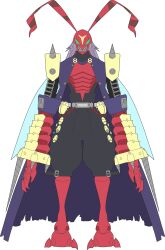 Rule 34 | 1boy, absurdres, arthropod boy, banchostingmon, banchou, cape, delinquent, digimon, digimon (creature), exoskeleton, highres, male focus, monster boy, solo, transparent background