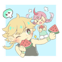 Rule 34 | appmon, asuka torajirou, digimon, digimon universe: appli monsters, food, fruit, karan eri, tagme, watermelon