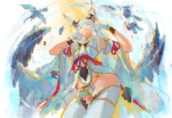 animal_ears cat_ears closed_eyes daible leotard nia_(blade)_(xenoblade) nia_(xenoblade) xenoblade_chronicles_(series) xenoblade_chronicles_2
